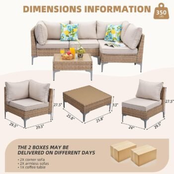 SunloungeCo SCGJ-05 Wicker Patio Conversation Set Sectional